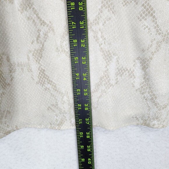 Banana Republic Dress Womens Small Cream Snakeskin Print Ruffle Lightweight - Picture 7 of 11